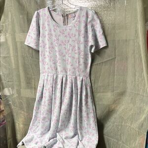 LuLaRoe Light Mint Dress with Pink Floral Print